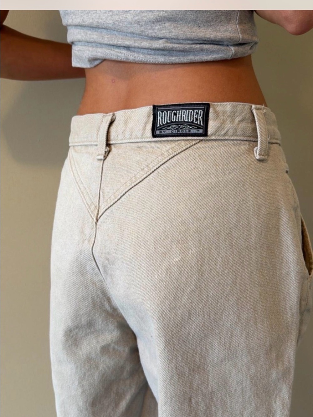 Roughrider Women's Tan Chino Pants - Classic High-Rise Fit